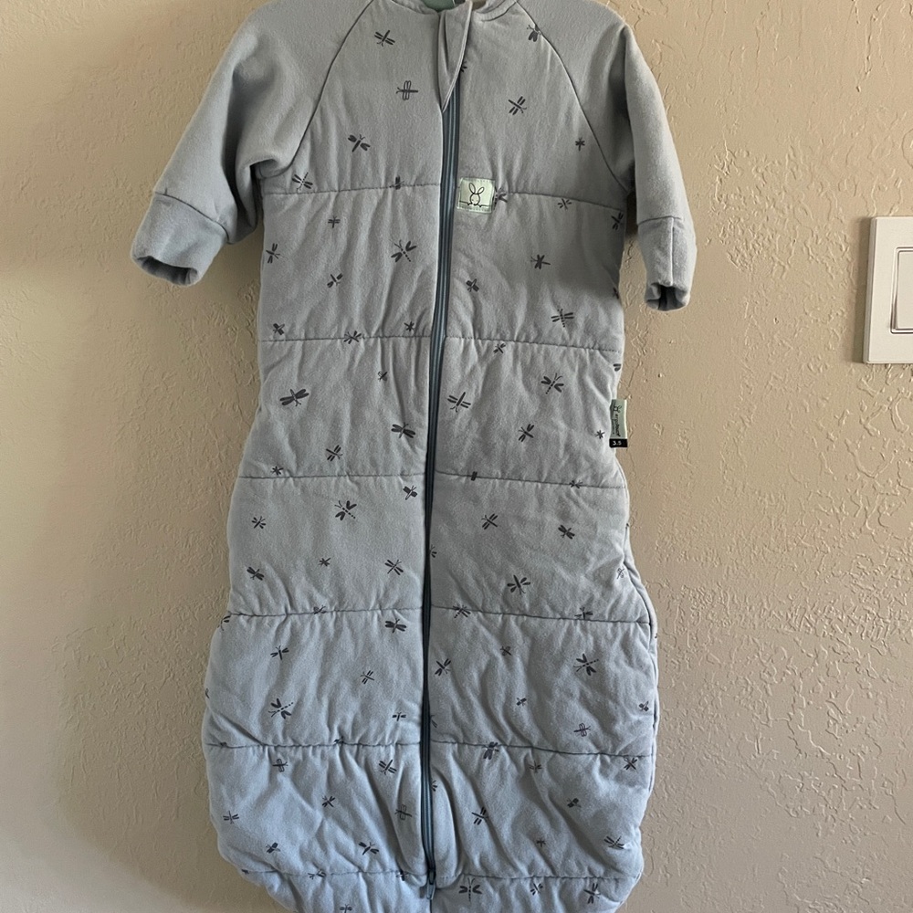 Baby Sleep Sack Pajamas bin Light Blue with Dragonfly Print